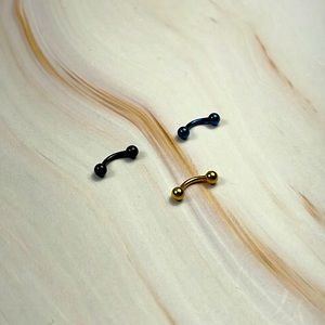 3 Pc 316 Surgical Eyebrow Barbel Navel Lip Ring Curved Barbell Piercing 6MM